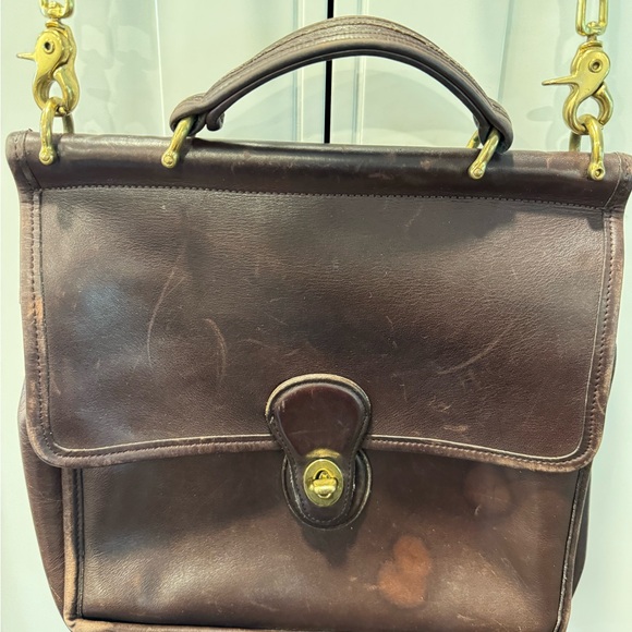 VINTAGE COACH 9927 Willis Mahogany Brown Bag Flaws - Picture 1 of 14